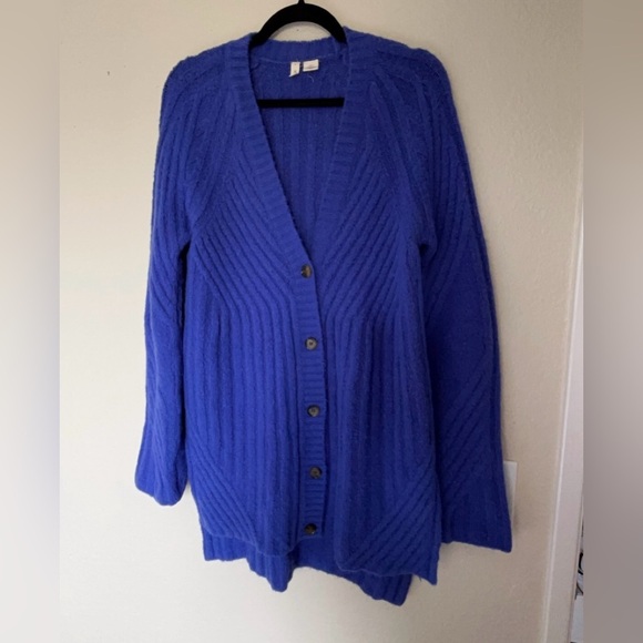 Moth by Anthropologie Oversized Purple/Blue Long Sleeve Cozy Cardigan SIZE XS - Picture 4 of 10